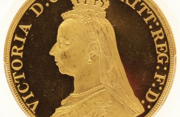 1887ヴィクトリア女王５ポンド金貨ジュビリーヘッドPCGS PR63DC