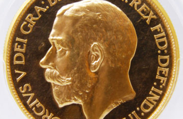 1911 ジョージ5世　５ポンド金貨　PCGS PR64CAM