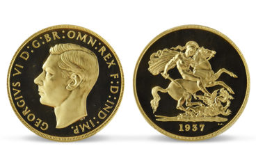 1937年 ジョージ6世 5ポンド金貨 PCGS PR66DCAM