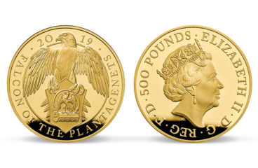 2018年クィーンズビーストシリーズ　ファルコン（隼）５オンス金貨（未鑑定品）専用ボックス付き発行数  75枚（総発行数85枚）